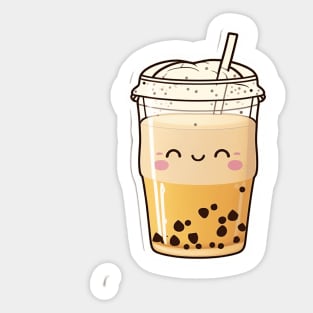 Cute Bubble Tea Cartoon Anime Boba Drawing Sticker